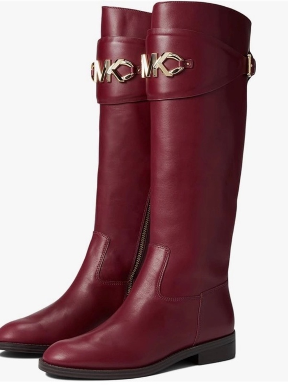 Michael Kors Izzy Women’s Tall Leather Riding Boots, Dark Berry , Sz 9 NWT